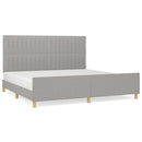 vidaXL világosszürke szövet ágykeret matrac nélkül 200 x 200 cm