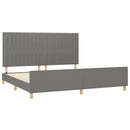 vidaXL sötétszürke szövet ágykeret matrac nélkül 200 x 200 cm