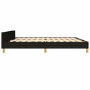 vidaXL fekete szövet ágykeret matrac nélkül 200 x 200 cm