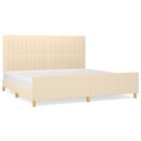 vidaXL krémszínű szövet ágykeret matrac nélkül 200 x 200 cm