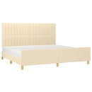 vidaXL krémszínű szövet ágykeret matrac nélkül 200 x 200 cm