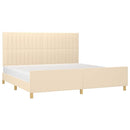 vidaXL krémszínű szövet ágykeret matrac nélkül 200 x 200 cm