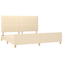 vidaXL krémszínű szövet ágykeret matrac nélkül 200 x 200 cm