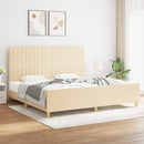 vidaXL krémszínű szövet ágykeret matrac nélkül 200 x 200 cm