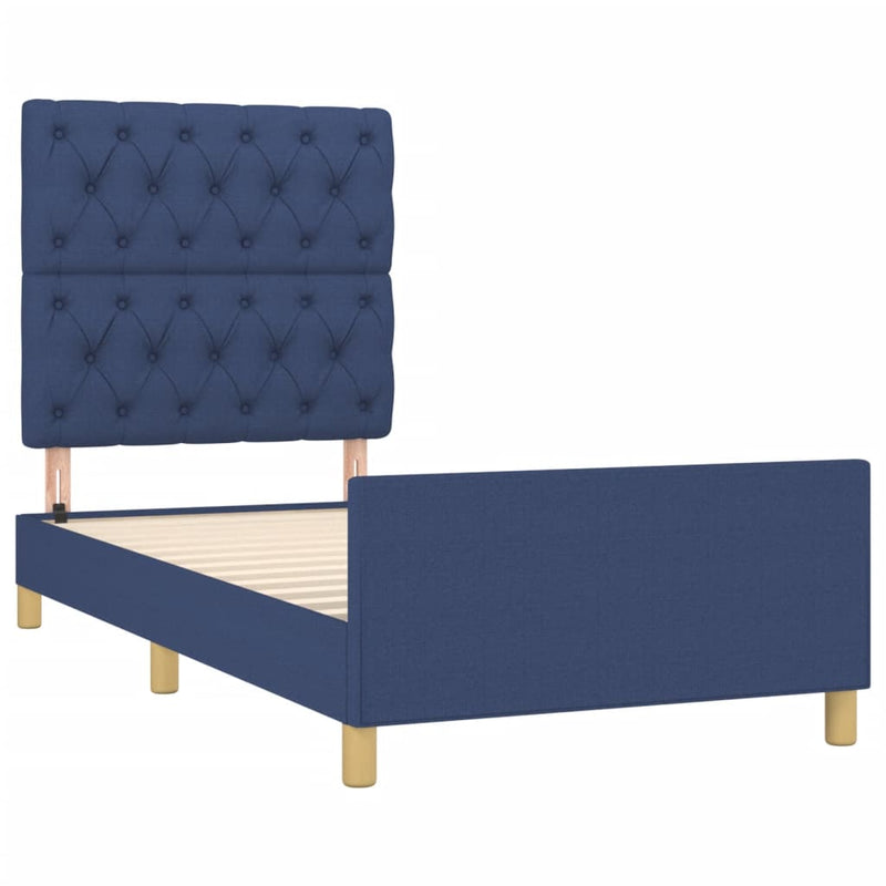 vidaXL ágykeret matrac nélkül kék 80x200 cm szövet