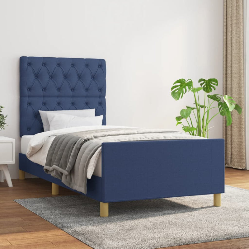 vidaXL ágykeret matrac nélkül kék 80x200 cm szövet