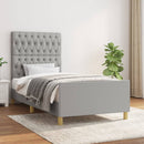 vidaXL világosszürke szövet ágykeret matrac nélkül 90x200 cm