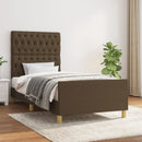 vidaXL sötétbarna szövet ágykeret matrac nélkül 90x200 cm