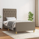 vidaXL tópszínű szövet ágykeret matrac nélkül 90x200 cm