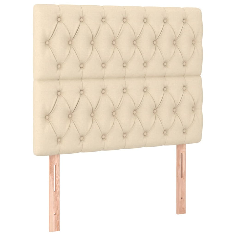 vidaXL krémszínű szövet ágykeret matrac nélkül 90x200 cm