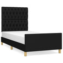 vidaXL fekete szövet ágykeret matrac nélkül 100x200 cm