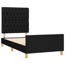 vidaXL fekete szövet ágykeret matrac nélkül 100x200 cm