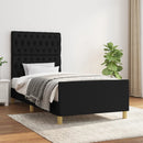 vidaXL fekete szövet ágykeret matrac nélkül 100x200 cm