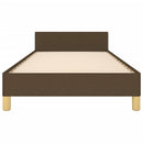 vidaXL sötétbarna szövet ágykeret matrac nélkül 100x200 cm