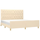 vidaXL krémszínű szövet ágykeret matrac nélkül 160 x 200 cm