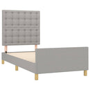 vidaXL világosszürke szövet ágykeret fejtámlával 80 x 200 cm