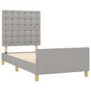 vidaXL világosszürke szövet ágykeret fejtámlával 90 x 200 cm