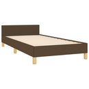 vidaXL sötétbarna szövet ágykeret matrac nélkül 90x200 cm