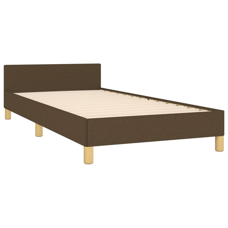 vidaXL sötétbarna szövet ágykeret matrac nélkül 90x200 cm