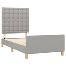vidaXL világosszürke szövet ágykeret matrac nélkül 100x200 cm