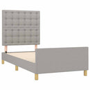 vidaXL világosszürke szövet ágykeret matrac nélkül 100x200 cm