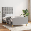 vidaXL világosszürke szövet ágykeret matrac nélkül 100x200 cm