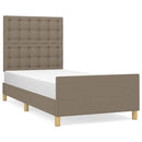 vidaXL tópszínű szövet ágykeret matrac nélkül 100x200 cm