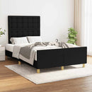 vidaXL fekete szövet ágykeret matrac nélkül 120x200 cm