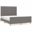 vidaXL sötétszürke szövet ágykeret matrac nélkül 140 x 190 cm