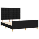 vidaXL fekete szövet ágykeret matrac nélkül 140 x 190 cm