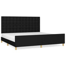 vidaXL fekete szövet ágykeret matrac nélkül 200 x 200 cm