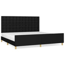 vidaXL fekete szövet ágykeret matrac nélkül 200 x 200 cm