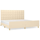 vidaXL krémszínű szövet ágykeret matrac nélkül 200 x 200 cm