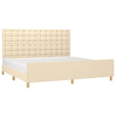 vidaXL krémszínű szövet ágykeret matrac nélkül 200 x 200 cm