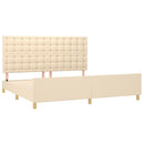 vidaXL krémszínű szövet ágykeret matrac nélkül 200 x 200 cm