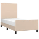 vidaXL cappuccino színű műbőr ágykeret fejtámlával 90x190 cm
