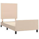 vidaXL cappuccino színű műbőr ágykeret fejtámlával 90x190 cm