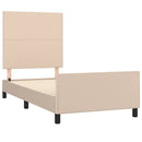 vidaXL cappuccino színű műbőr ágykeret fejtámlával 90x190 cm
