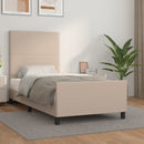 vidaXL cappuccino színű műbőr ágykeret fejtámlával 90x190 cm