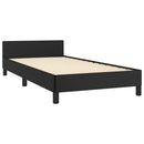 vidaXL fekete műbőr ágykeret fejtámlával 90x200 cm