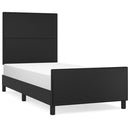 vidaXL fekete műbőr ágykeret fejtámlával 100x200 cm