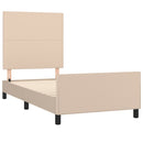 vidaXL cappuccino színű műbőr ágykeret fejtámlával 100x200 cm