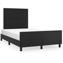 vidaXL fekete műbőr ágykeret fejtámlával 120 x 200 cm