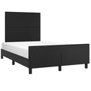 vidaXL fekete műbőr ágykeret fejtámlával 120 x 200 cm
