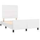 vidaXL fehér műbőr ágykeret fejtámlával 120 x 200 cm