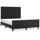 vidaXL fekete műbőr ágykeret fejtámlával 140 x 190 cm