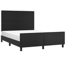 vidaXL fekete műbőr ágykeret fejtámlával 140 x 190 cm
