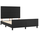vidaXL fekete műbőr ágykeret fejtámlával 140 x 190 cm