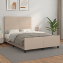 vidaXL cappuccino színű műbőr ágykeret fejtámlával 140x190 cm