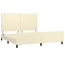 vidaXL krémszínű műbőr ágykeret fejtámlával 160 x 200 cm
